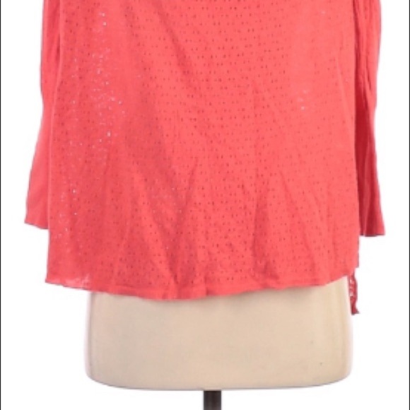 Guinevere | Linen Cotton Blend Long Sleeve Small Top Orange Peach Pink - Picture 7 of 10